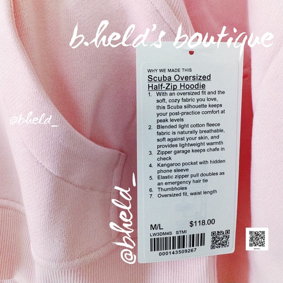 lululemon Scuba Oversized Half-Zip Hoodie Strawberry Milkshake Size M/L New NWT - Picture 2 of 15